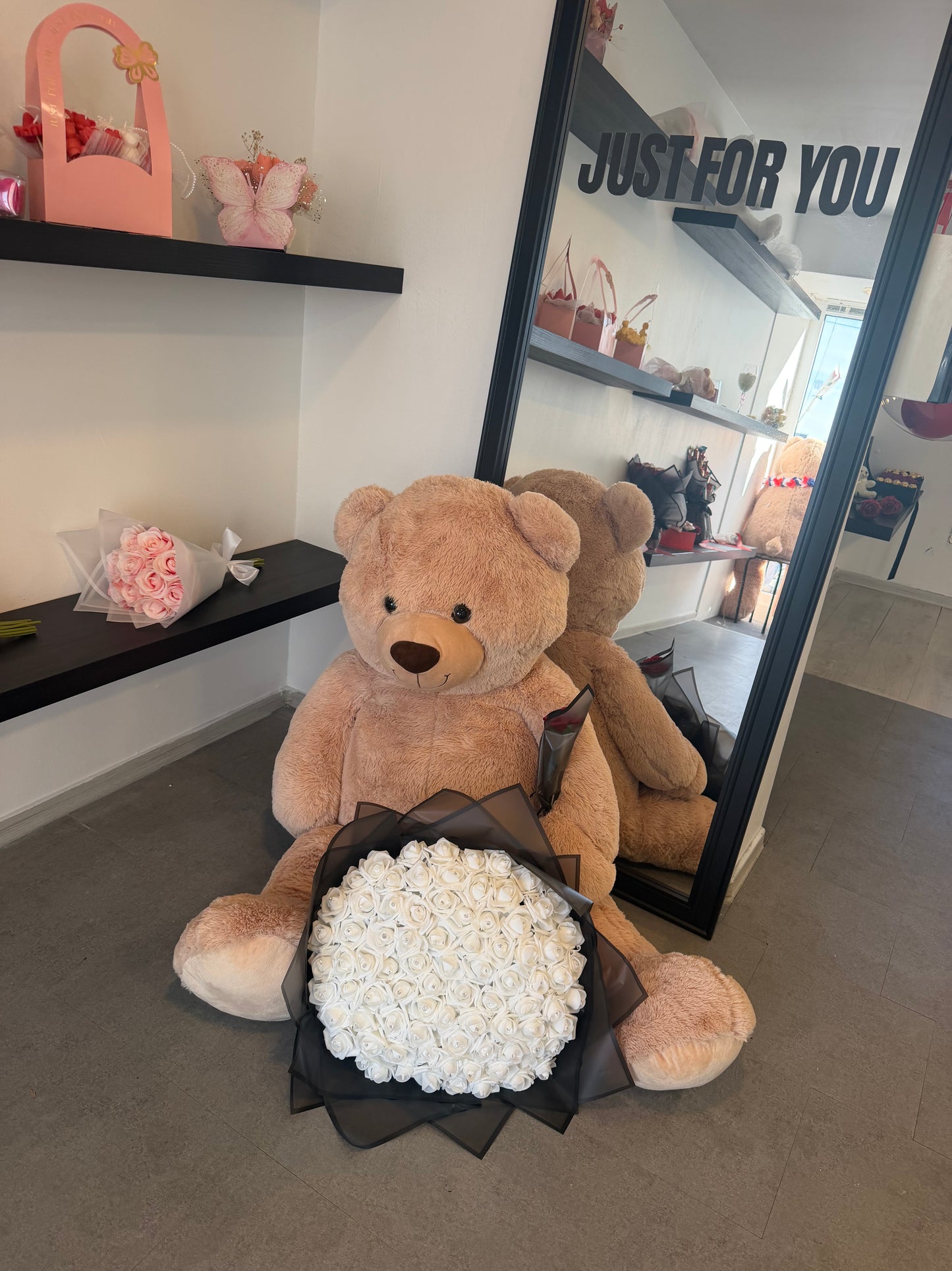 Pack XXL peluche + bouquet