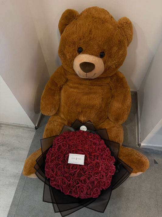 Pack XXL peluche + bouquet