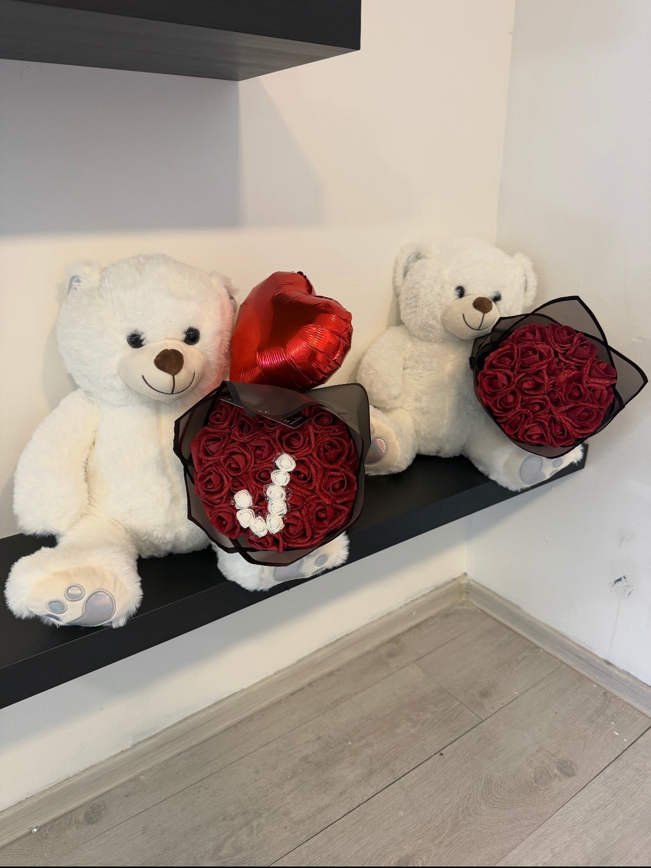 Lot Bouquet + peluche