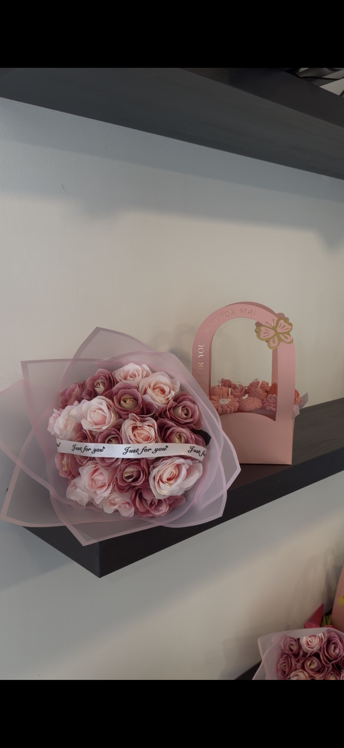 Bouquet + bougie sac à main
